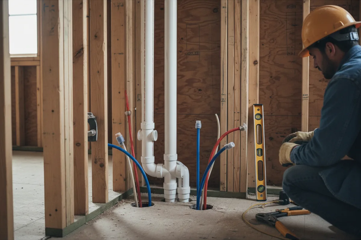 Drain and supply rough-in during Toilet Repair and Installation in Gillham
