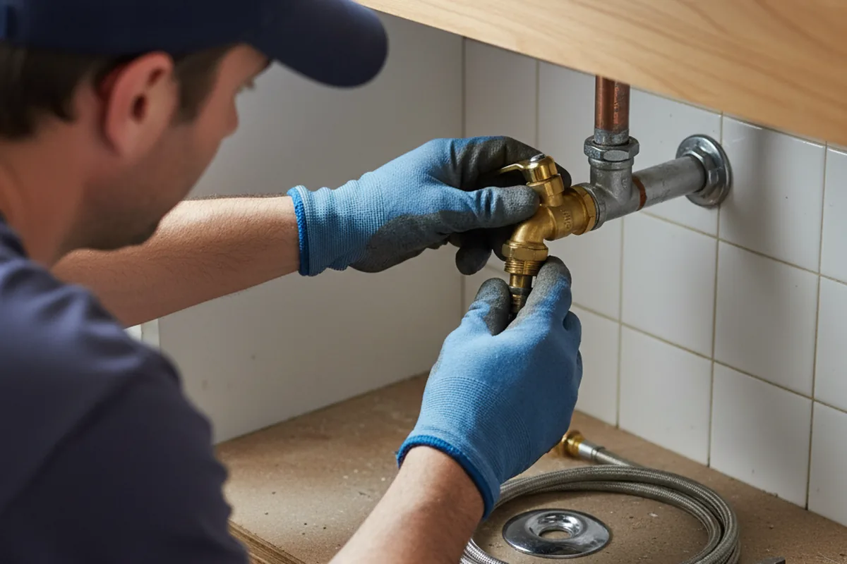 Shutoff valve and fitting work during Faucet and Fixture Repair in Gillham